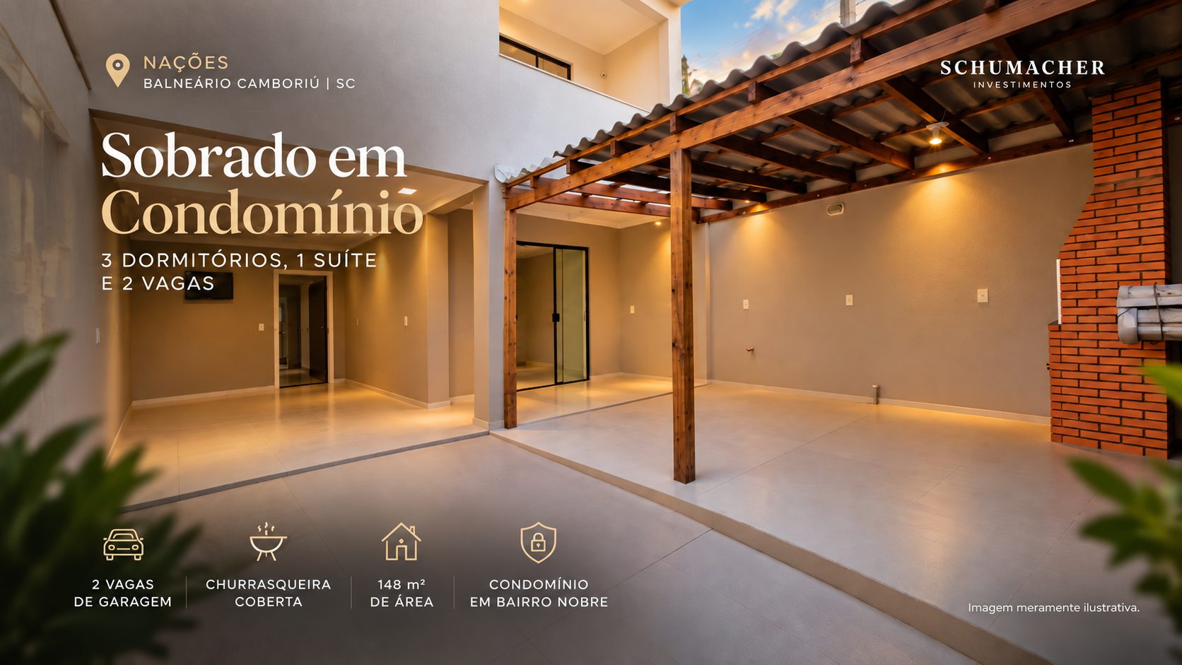 Casa em condomínio | 3 Dormitórios, 1 Suíte, 148 m² e 2 Vagas | Nações 1